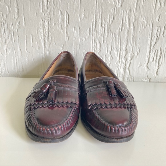 G.H. Bass & Co. Burgundy Leather Tassel Loafers Shoes Size 10.5 main image 5